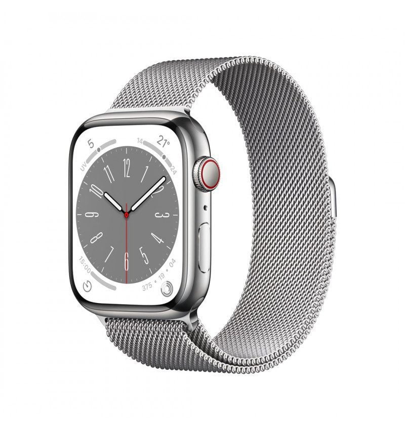 apple watch series 8 oled 45 mm 4g silver gps satellite